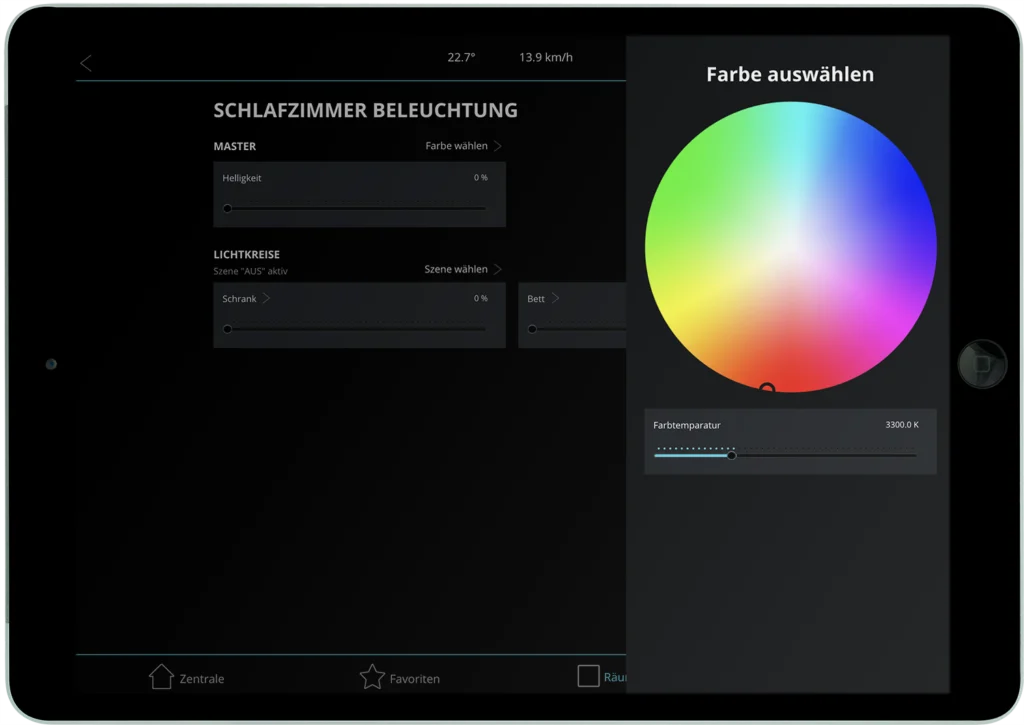 Smarthome App licht farbeinstellung